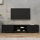 VidaXL Comodă TV, negru, 180x31,5x40 cm, lemn prelucrat
