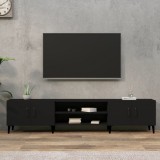 vidaXL Comodă TV, negru, 180x31,5x40 cm, lemn prelucrat