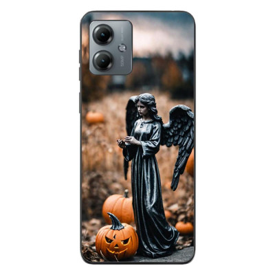 Husa compatibila cu Motorola Moto G14 Silicon Gel Tpu Model Halloween Dovleacul Ingerului foto