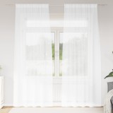vidaXL Perdele cu perdele 2 pcs Alb 140 x 260 cm Poliester