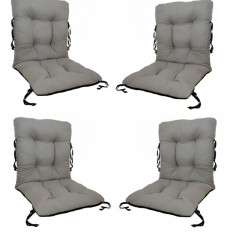 Set 4 perne decorative pentru scaun de bucatarie cu spatar, dimensiune sezut 42x40 cm, spatar 42x50 cm, culoare gri