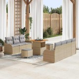 VidaXL Set de canapele pentru grădină 10 pcs Beige și gri deschis 3364177