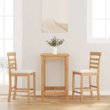 vidaXL Scaune de bar cu perne 2 buc din cauciuc din lemn masiv natural 4102539