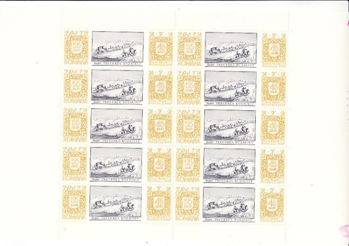 M1 NS - 1967 - Ziua marcii postale romanesti - coala