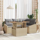 VidaXL Set de masă pentru grădină cu pernă Bej, Gri 100 x 55 x 73 cm