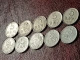 Lot 10 monede Romania: 5 bani 1966 + 1975 (5 + 5), [poze]