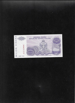 Croatia Republica Srpska Krajina 1000000 1.000.000 dinara 1993 seria0132864 unc foto