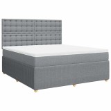 Cumpara ieftin Pat continental, gri deschis, 180x200 cm, material textil