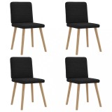 Cumpara ieftin Scaune de bucătărie, 4 buc., negru, material textil