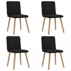 vidaXL Scaune de bucătărie, 4 buc., negru, material textil foto