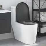 Capac WC cu eliberare rapidă &icirc;nchidere lentă antracit duroplast