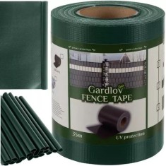 Banda opacizare gard, PVC, 450g/mp, protectie UV, 19 cm x 35 m, verde foto
