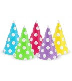 Set 10 coifuri petrecere din Hartie cu Buline, Multicolor