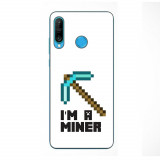 Husa compatibila cu Huawei P30 Lite Silicon Gel Tpu Model Minecraft Miner