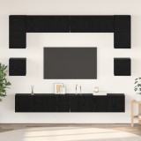 vidaXL Set comodă TV 8 pcs Stejar negru 100 x 30 x 30 cm Lemn compozit