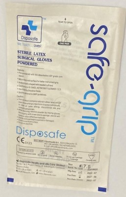 MANUSI CHIRURGICALE STERILE LATEX PUDRATE DIM. 7 foto