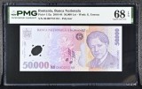 50000 lei 2003 PMG68 unc bancnota gradata