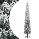 VidaXL Brad de Crăciun subțire cu suport și zăpadă, 300 cm, PVC