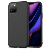 Cumpara ieftin Husa pentru Apple iPhone 11 PRO MAX, GloMax Perfect Fit cu insertii de carbon negru