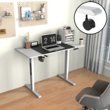 Birou mobil cu inaltime reglabila Stryn 120x60x72-117cm otel pal plastic alb negru [pro.tec] HausGarden Leisure
