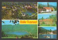CPIB 24435 CARTE POSTALA - BAILE TUSNAD, MOZAIC, CIRCULATA, 1977, STAMPILE, TIMBRU
