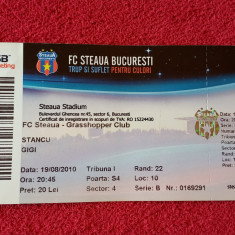 Bilet meci fotbal STEAUA BUCURESTI - GRASSHOPPER (Europa League 19.08.2010)