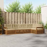 Cumpara ieftin Set de canapele de exterior 5 buc. Natural si Bej