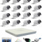 Kit profesional 16 camere supraveghere Turbo HD 2MP HikVision + DVR 16 canale HikVision + Surse + Mufe + Cablu