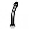 Dildo Sticla Neagra Glass Romance Lovetoy, 16cm, 3.5cm Diametru, Unisex, Compatibil Lubrifiant Silicon/Apa