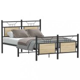 VidaXL Cadru pat fără saltea stejar sonoma 120x190 cm, lemn prelucrat