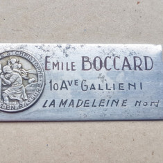 C906-Reclama veche Emille Boccard cu Sf. Christofor cu Pruncul in medalion.
