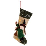 Ciorap decorativ Halloween Befana textil multicolor cm 20 x 37 H