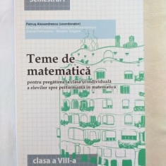 Teme de matematica - clasa a VIII-a - semestrul 1