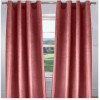 Set 2 draperii catifea, cu inele metalice, roz piersica, 140 x 260 cm, ConceptSeller
