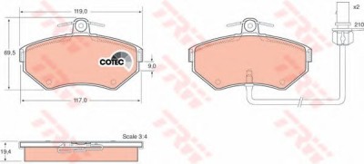 Set placute frana,frana disc AUDI A4 Avant (8E5, B6) (2001 - 2004) TRW GDB1366 foto
