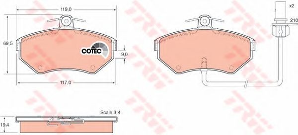 Set placute frana,frana disc AUDI A4 Avant (8E5, B6) (2001 - 2004) TRW GDB1366