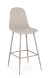 Cumpara ieftin Set 4 scaune bar otel taupe textil bej Irelia 44x53x112 cm