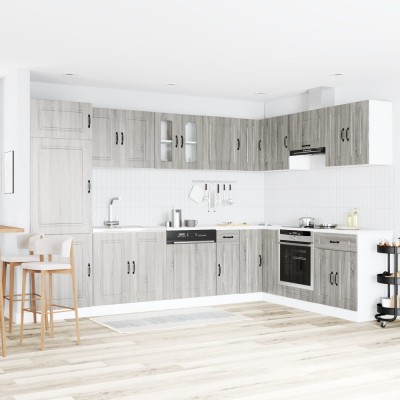 vidaXL Dulap de bucătărie cu ușă Kalmar 2 pcs Gri 80 x 46 x 81.5 cm 3315007 foto