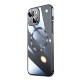 Husa Luxury MagSafe compatibila cu iPhone 14 Pro, Full protection, Margini colorate, Negru, Oem