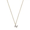 Colier Damă Aurie cu Monogramă M &amp; Strass, Metalic - Elegant, Fashion, Bijuterie Femei