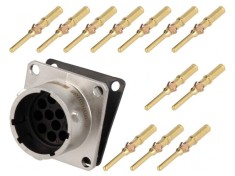 Conector Circular RT360 Soclu Tată Crimpat 12 PIN 13A IP67