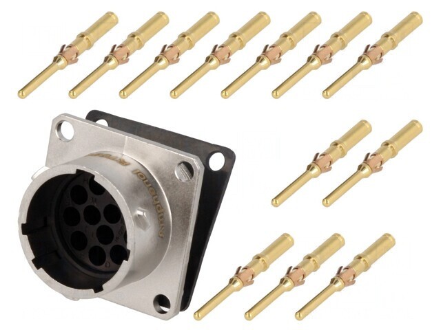 Conector Circular RT360 Soclu Tată Crimpat 12 PIN 13A IP67