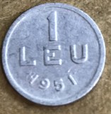 MNDRO0001 Monedă 1 Leu 1951 - Republica Populară Rom&acirc;nă (RPR) - Colecție