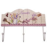 Cuier decorativ suport din lemn Pufo Lavanda pentru chei, 23 cm