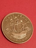 Half (1/2) penny 1954 , UK , stare excelenta [poze]. Discount conform descriere [10 - 20 %. Vezi descrierea.].