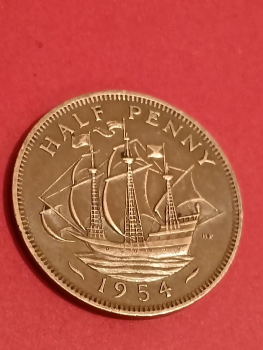 Half (1/2) penny 1954 , UK , stare excelenta [poze]. Discount conform descriere [10 - 20 %. Vezi descrierea.].