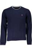 Pulover barbati din amestec de lana cu poliamida bleumarin inchis, L, 2XL