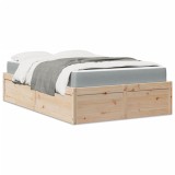 Cumpara ieftin Pat cu saltea, 120x200 cm, lemn masiv pin