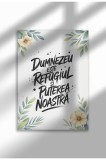 Dumnezeu este Puterea noastra - Unframed Romanian Religious Canvas Poster - Digital Print | A3 (29.7 x 42 cm)
