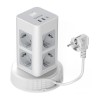 Prelungitor tip Turn Tessan TPS03RX-DE-C, 8 prize, 2X USB A, 1X USB-C, 3A, 3600W, cablu 2m